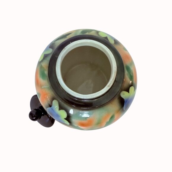 VTG Floral German Ginger Jar Retro Apothecary Style Home Decor Accent Pottery - Picture 7 of 16